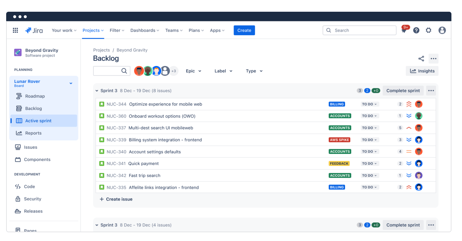 Image of Jira table